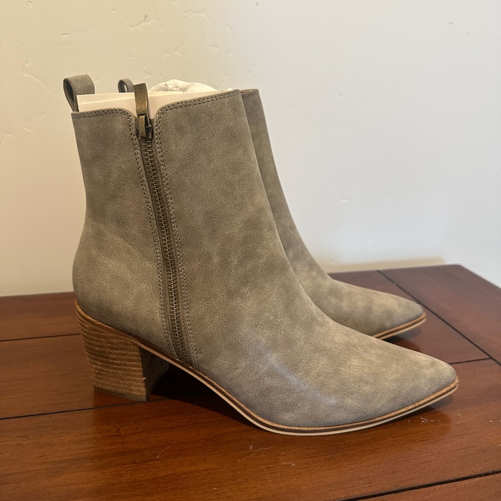 Grey ankle booties